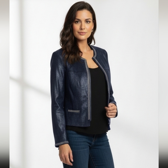 LG Jackets & Blazers - Black and Silver Blazer with Embellishments Large